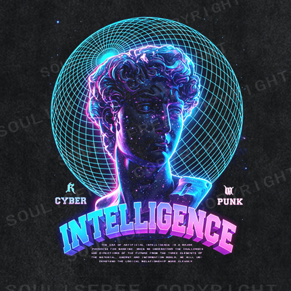 Soulisfree Holographic Statue Graphic Washed Tee