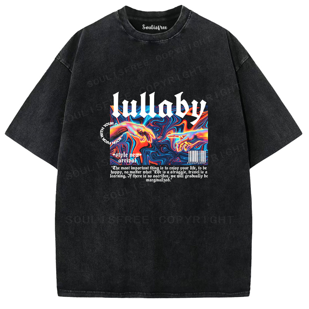 Soulisfree Acid Wash Hands Graphic Washed Tee