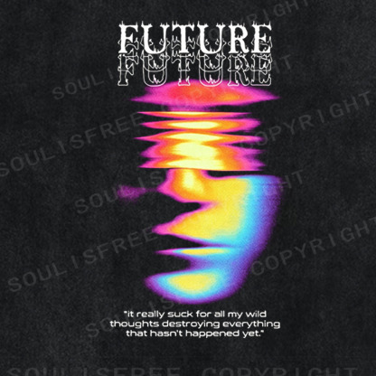 Soulisfree Psychedelic Face Aesthetic Washed Tee