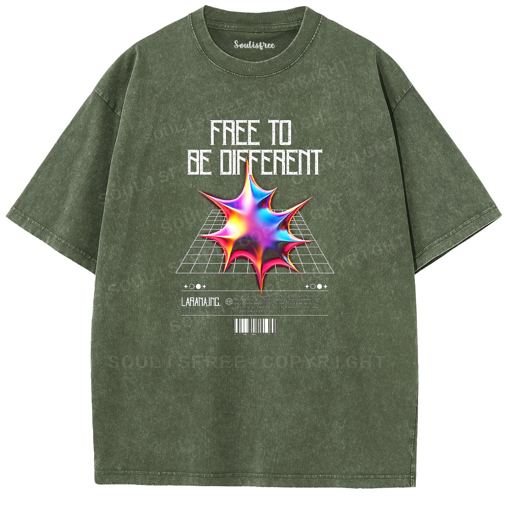 Soulisfree Free To Be Different Washed Tee