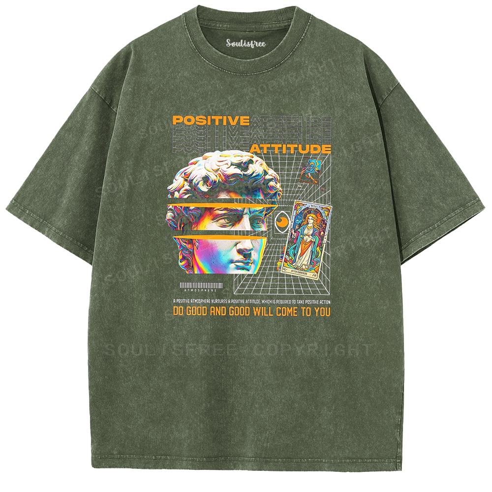 Soulisfree Positive Attitude Washed Tee