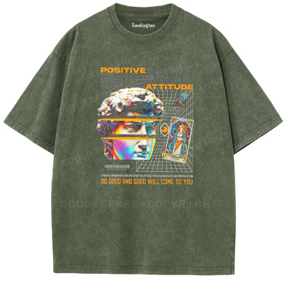 Soulisfree Positive Attitude Washed Tee