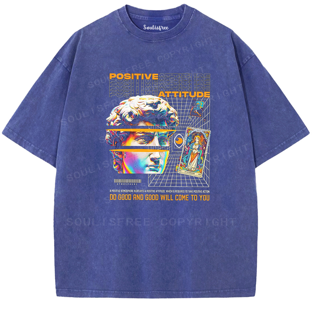 Soulisfree Positive Attitude Washed Tee