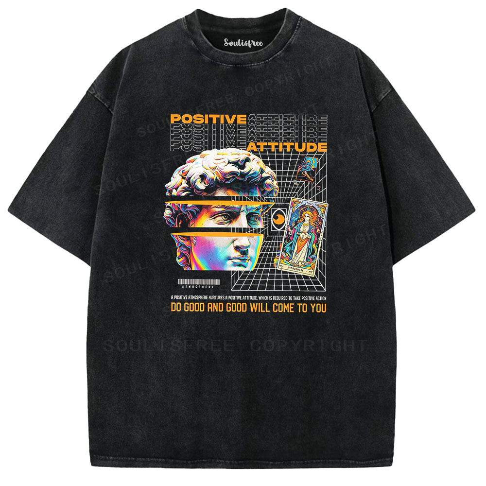 Soulisfree Positive Attitude Washed Tee