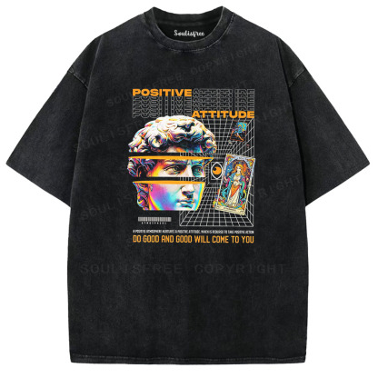 Soulisfree Positive Attitude Washed Tee
