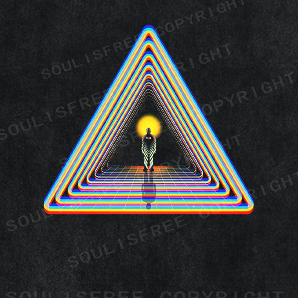 Soulisfree Retro Futurism Prism  Washed Tee