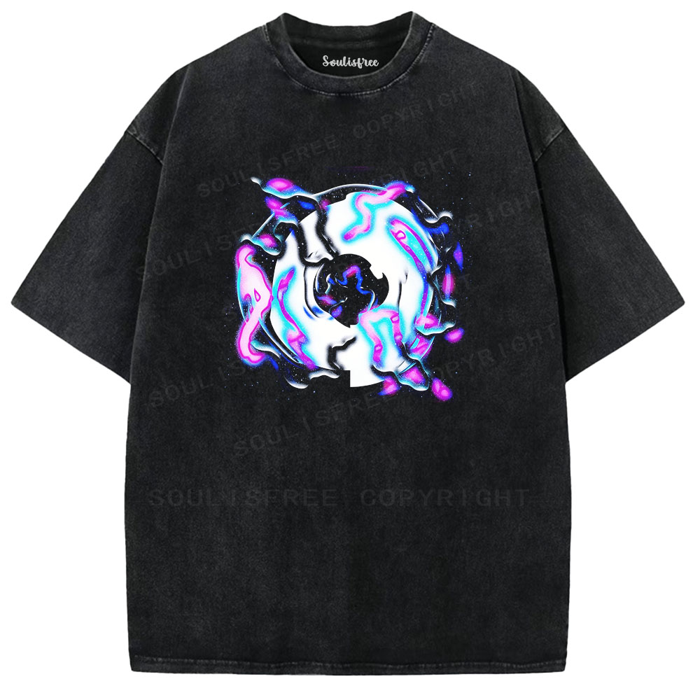 Soulisfree Acid Wash Psychedelic Washed Tee