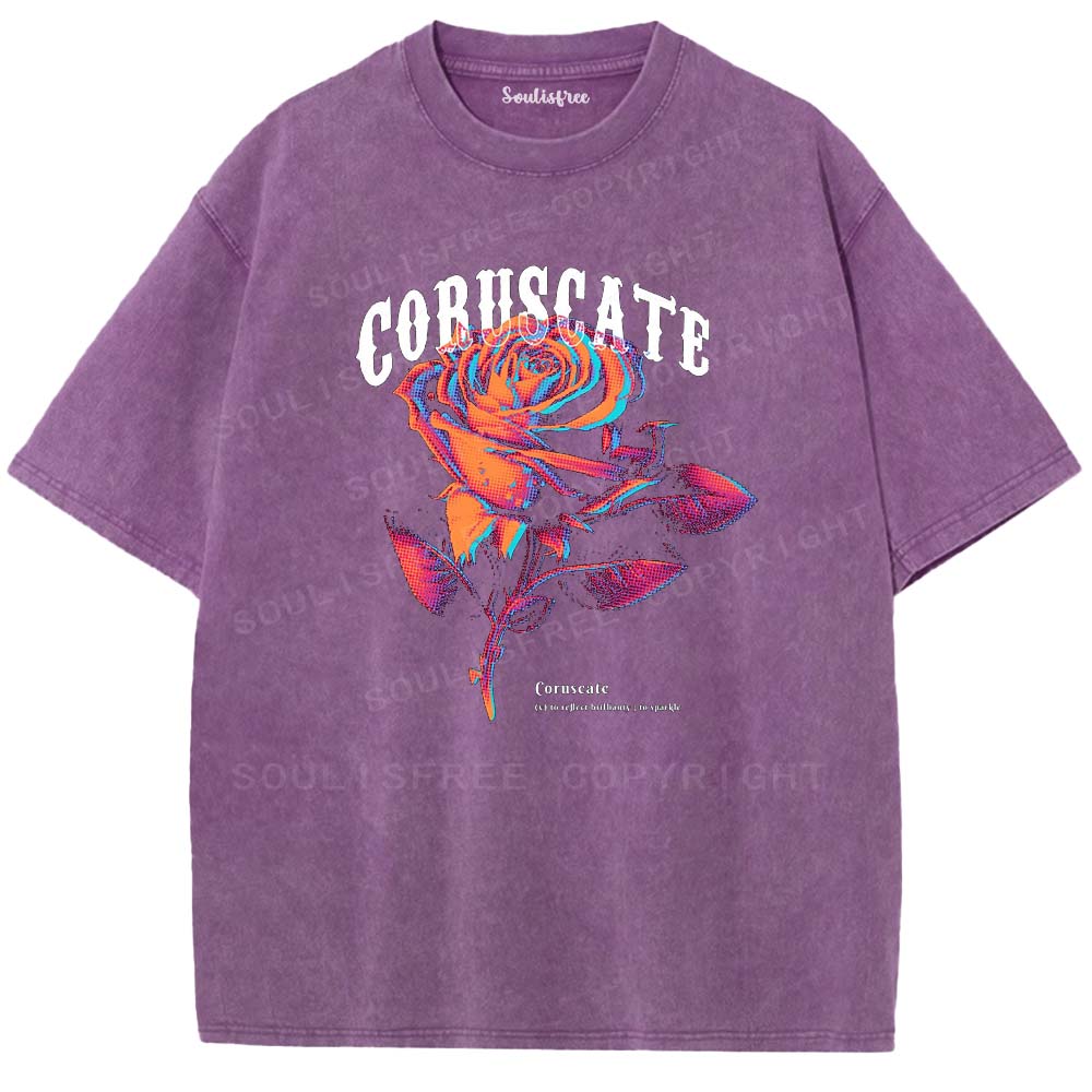 Soulisfree CORUSCATE Rose  Washed Tee