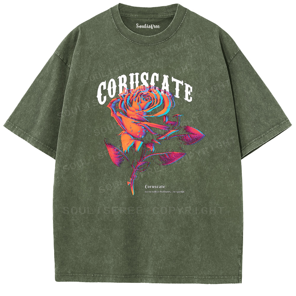 Soulisfree CORUSCATE Rose  Washed Tee