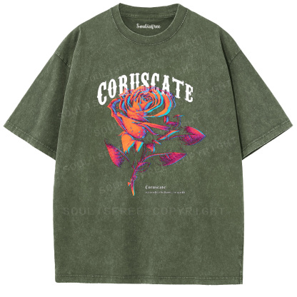 Soulisfree CORUSCATE Rose  Washed Tee