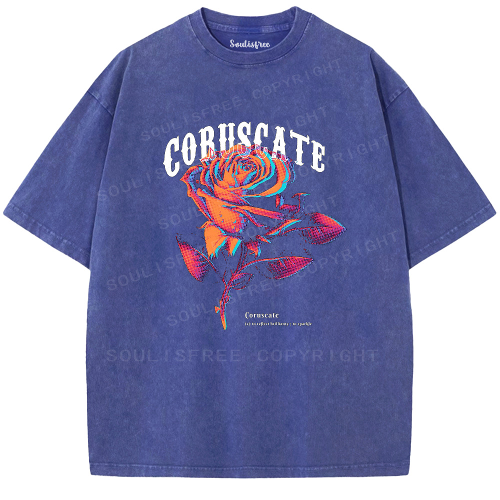 Soulisfree CORUSCATE Rose  Washed Tee