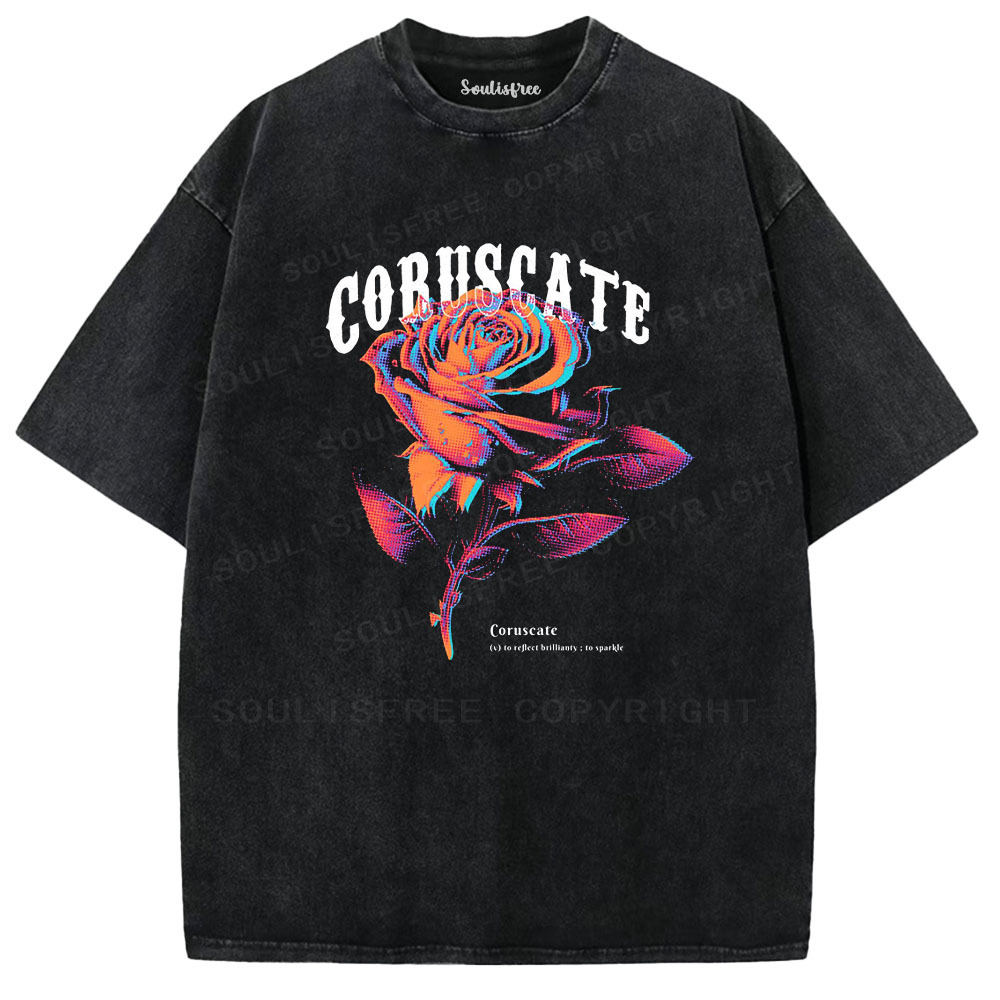 Soulisfree CORUSCATE Rose  Washed Tee
