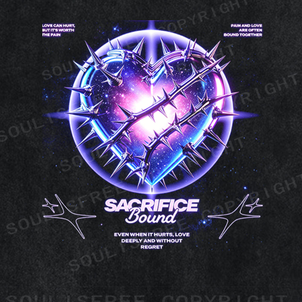 Soulisfree Cyberpunk Heart Sacrifice Washed Tee