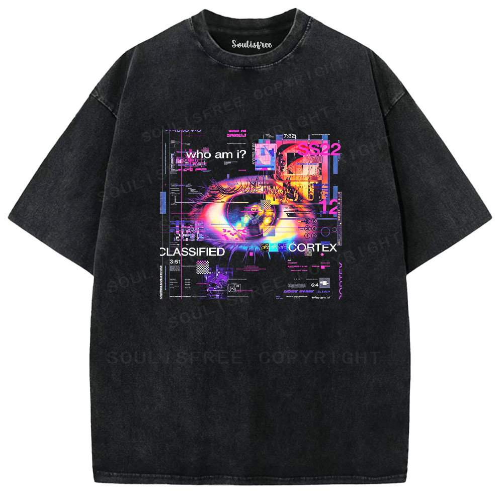 Soulisfree Digital Existentialism Aesthetic Washed Tee