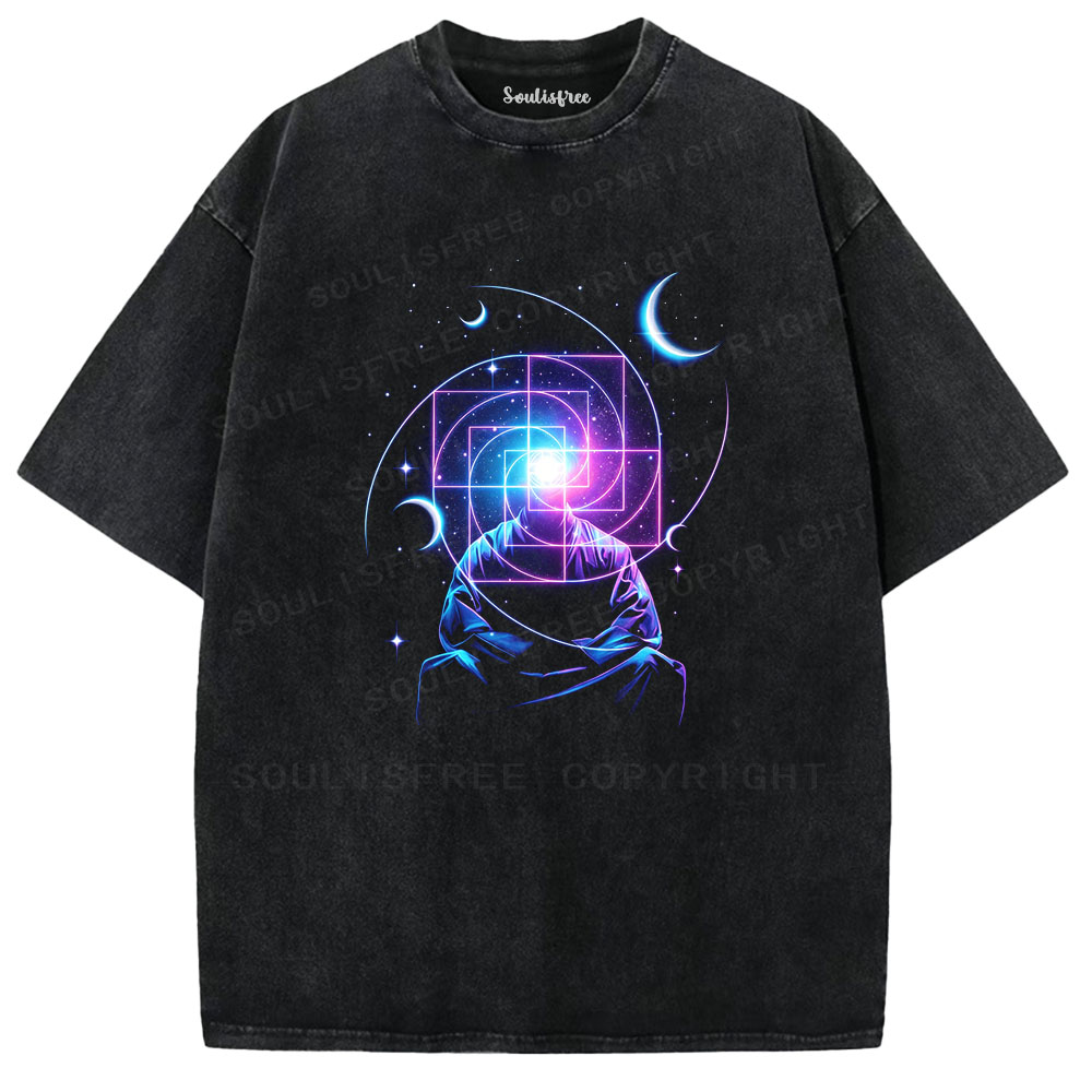 Soulisfree Sacred Geometry & Cosmos Washed Tee