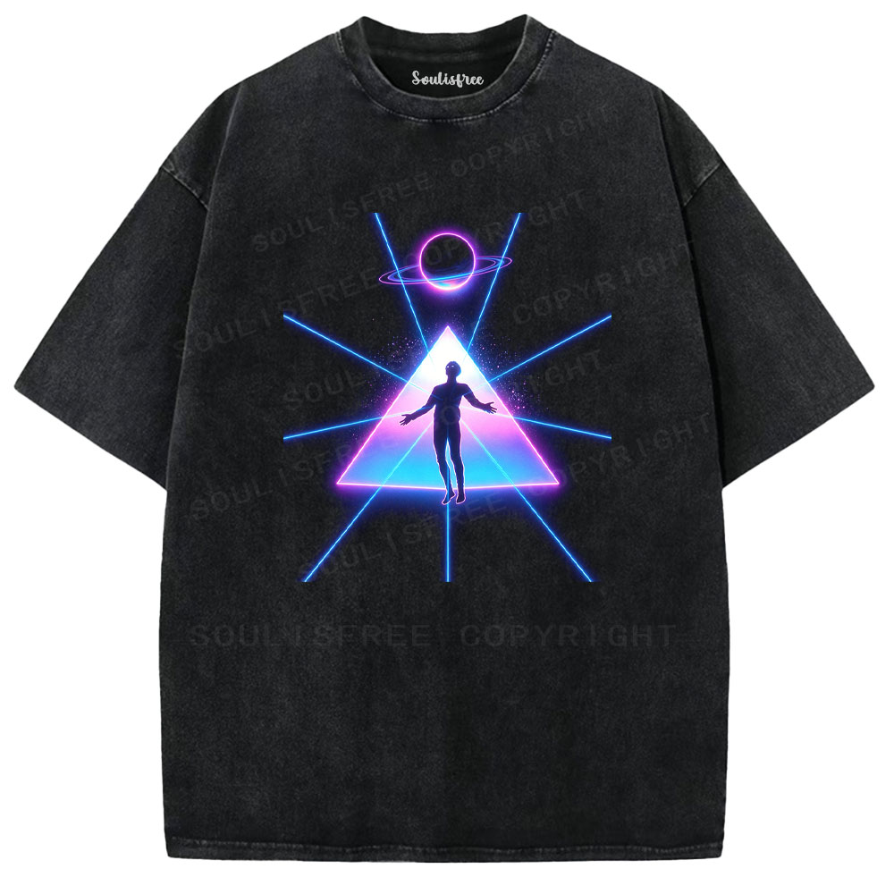 Soulisfree Cosmic Geometry Graphic Washed Tee