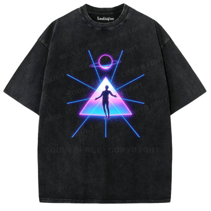 Soulisfree Cosmic Geometry Graphic Washed Tee