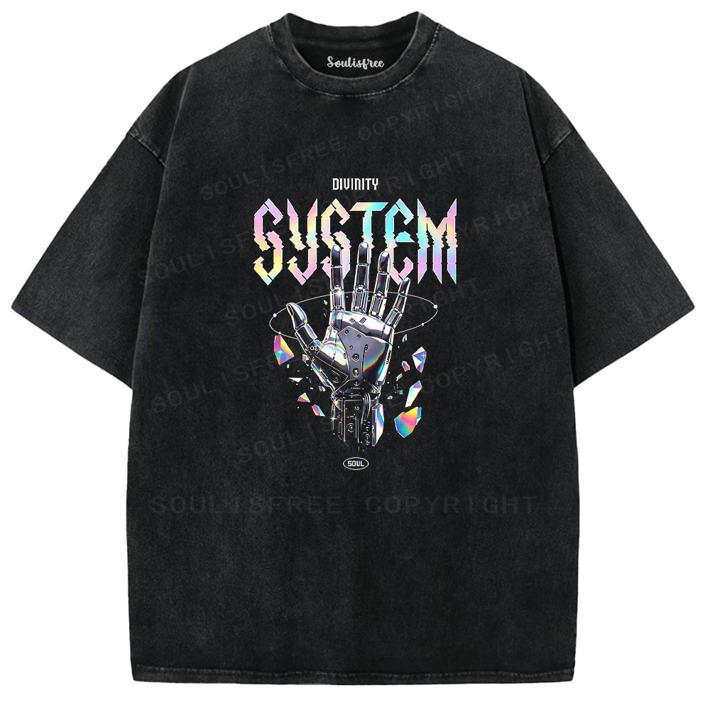 Soulisfree Mechanical Hand Graphic Washed Tee