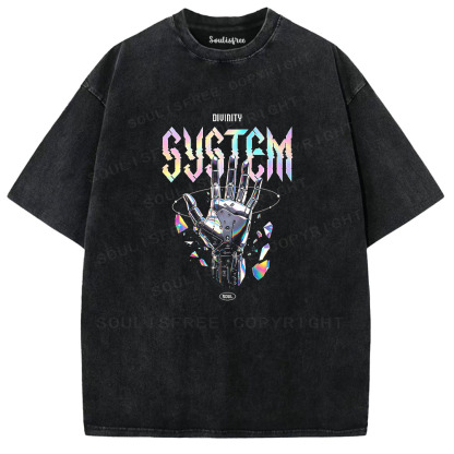 Soulisfree Mechanical Hand Graphic Washed Tee