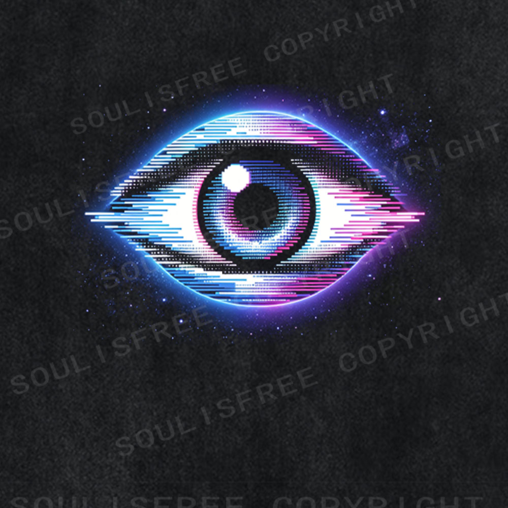 Soulisfree Cyber Eye Glitch Washed Tee