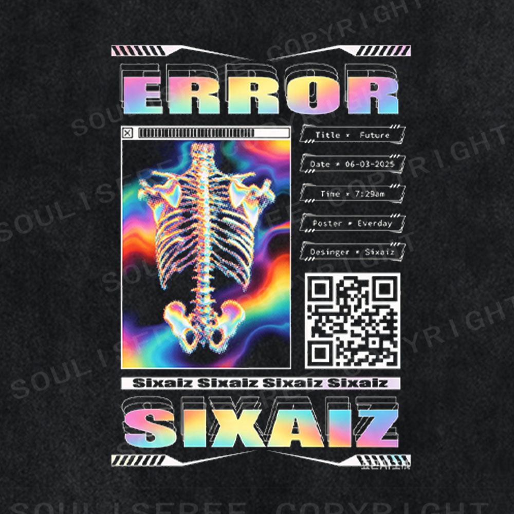 Soulisfree Cyber Skeleton Error Washed Tee