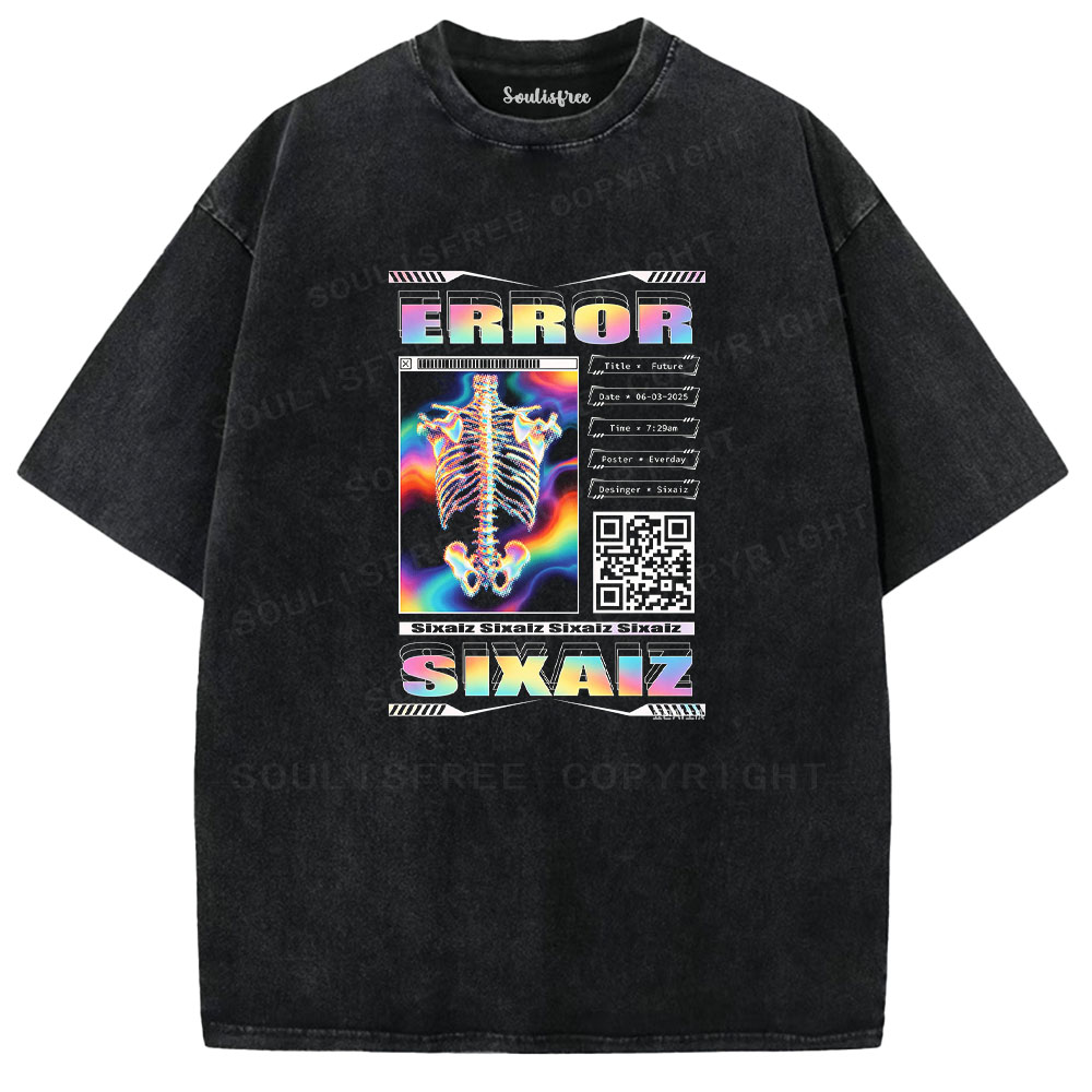 Soulisfree Cyber Skeleton Error Washed Tee