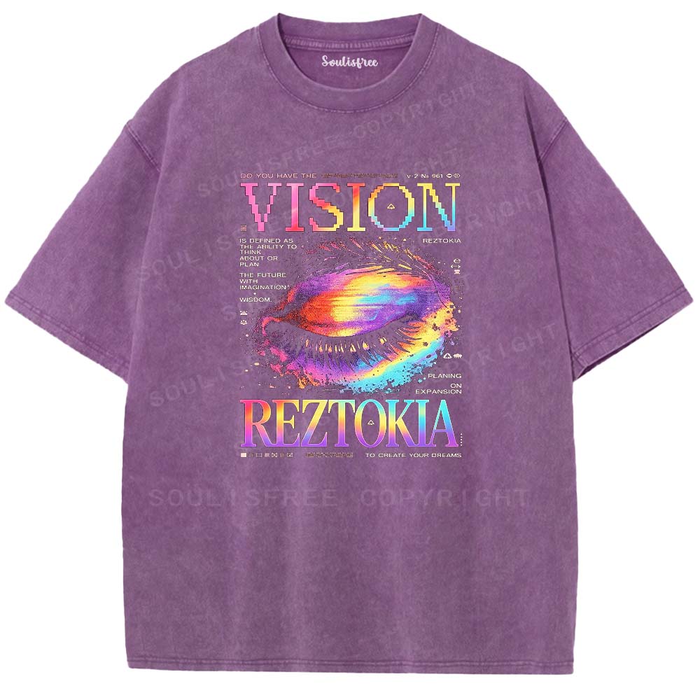Soulisfree Future Vision Rainbow  Washed Tee