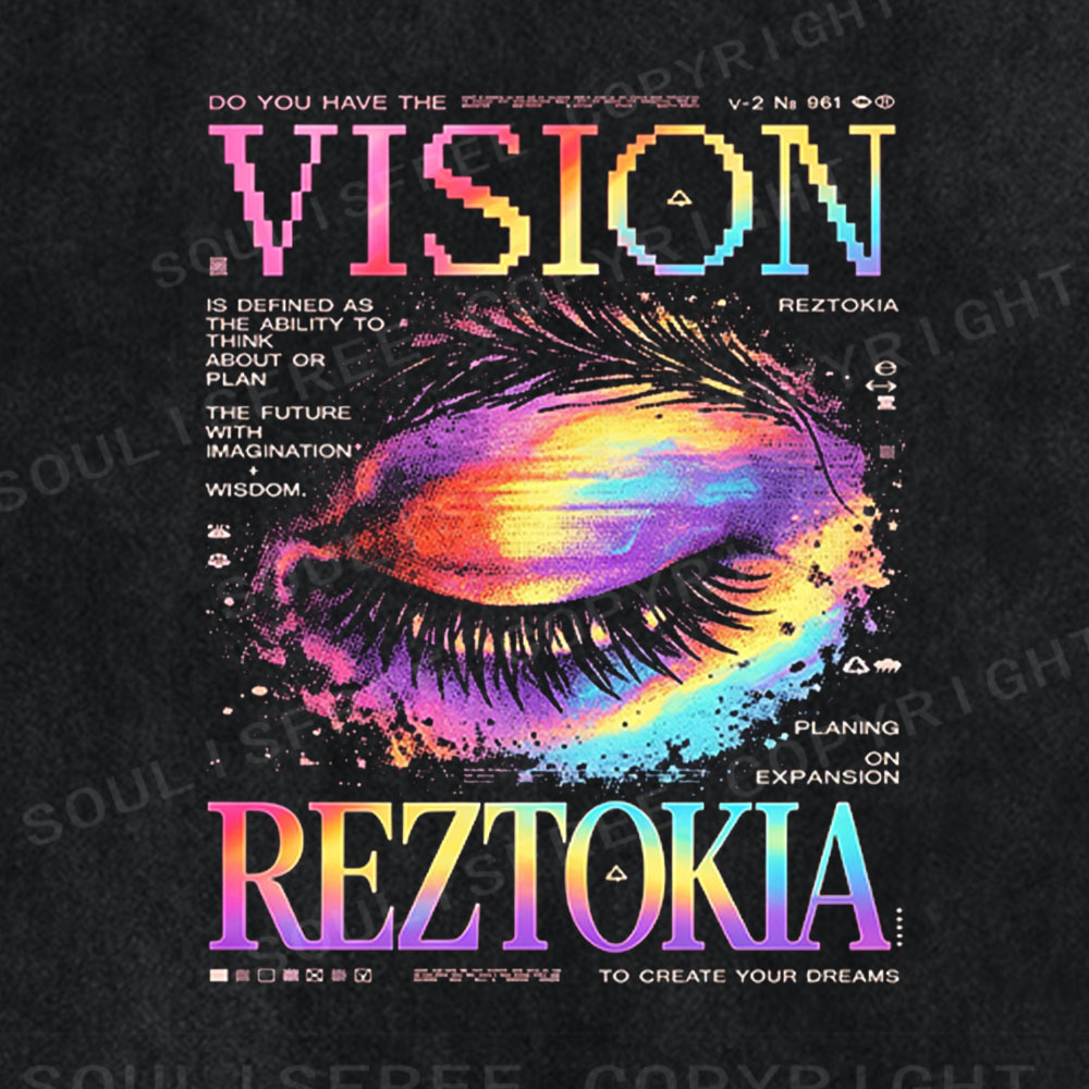 Soulisfree Future Vision Rainbow  Washed Tee