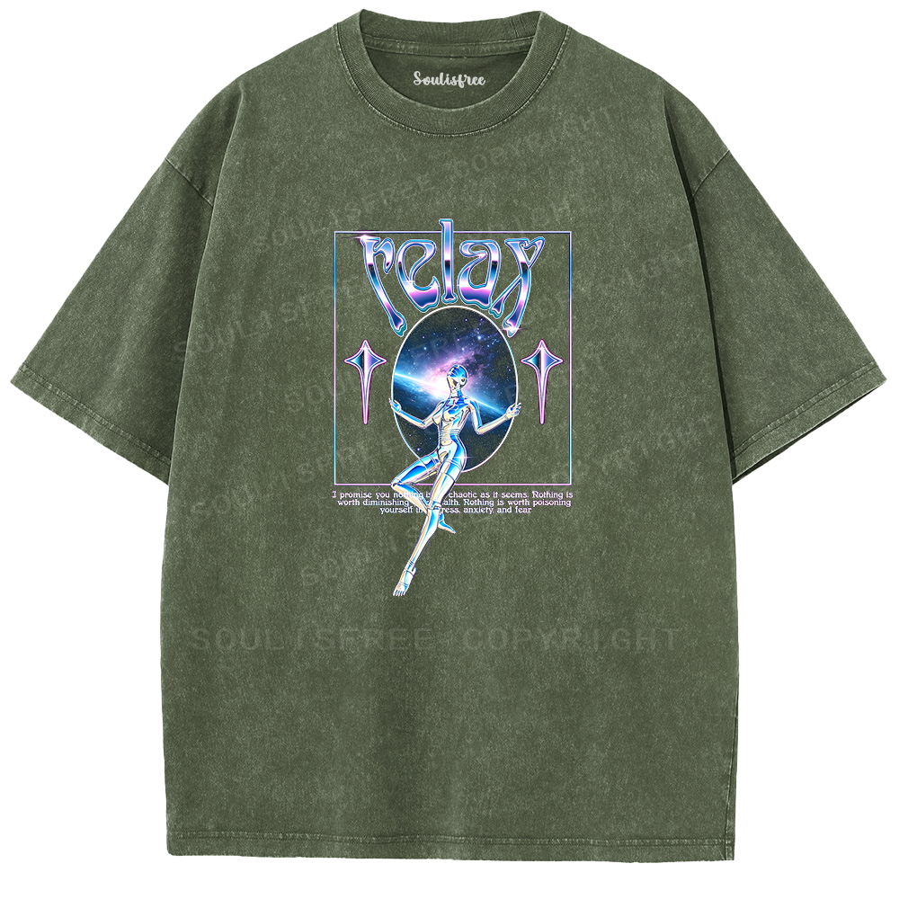Soulisfree Nothing Is Worth Stress  Washed Tee