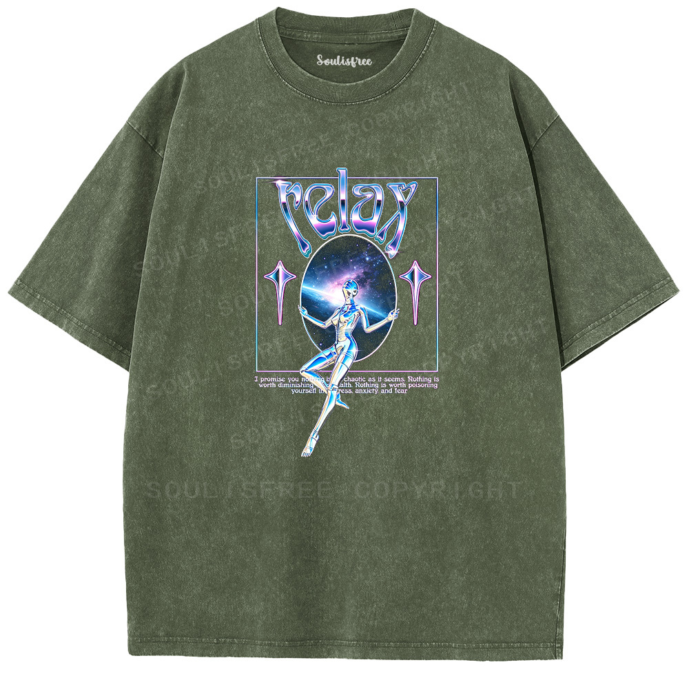Soulisfree Nothing Is Worth Stress  Washed Tee
