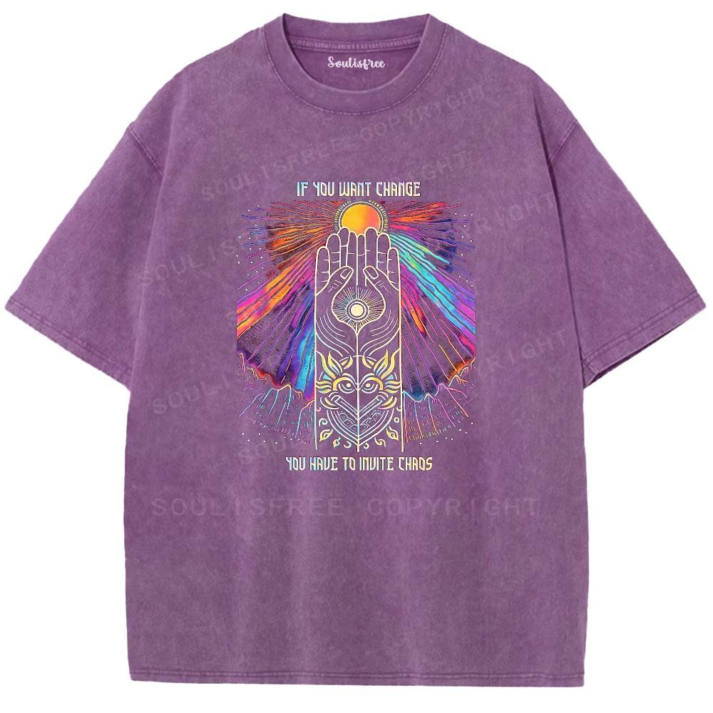 Soulisfree Mystic Hand Sunrise  Washed Tee