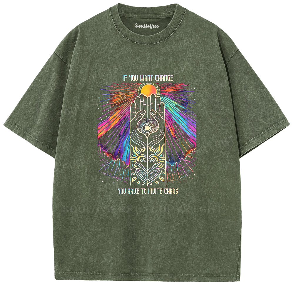 Soulisfree Mystic Hand Sunrise  Washed Tee