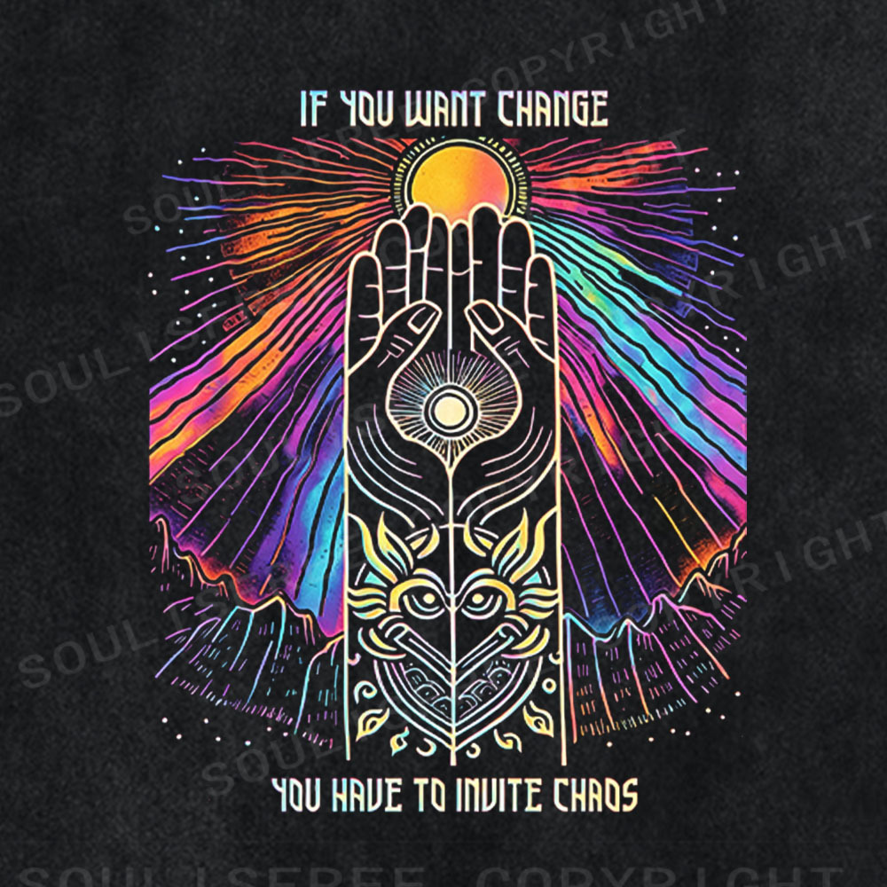 Soulisfree Mystic Hand Sunrise  Washed Tee