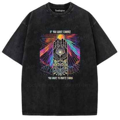 Soulisfree Mystic Hand Sunrise  Washed Tee