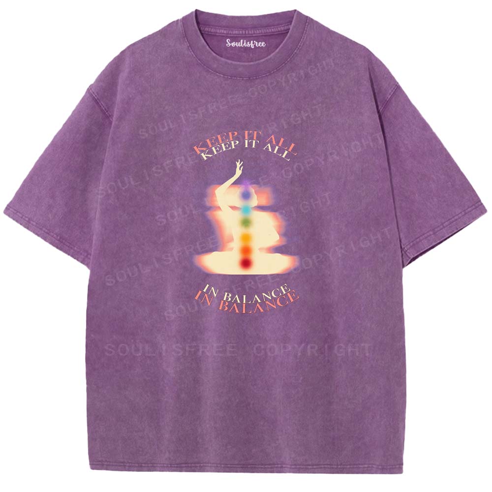 Soulisfree Seven Chakras Energy  Washed Tee