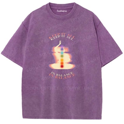 Soulisfree Seven Chakras Energy  Washed Tee