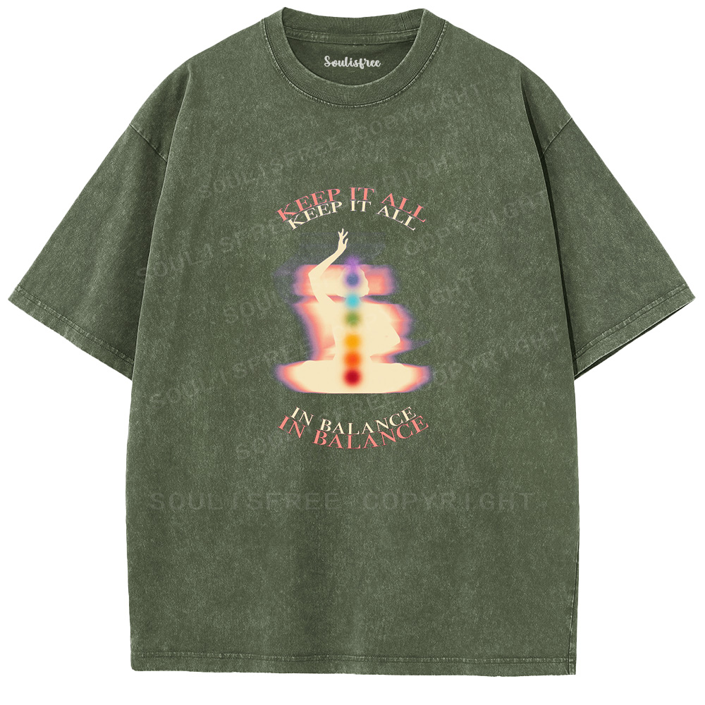 Soulisfree Seven Chakras Energy  Washed Tee