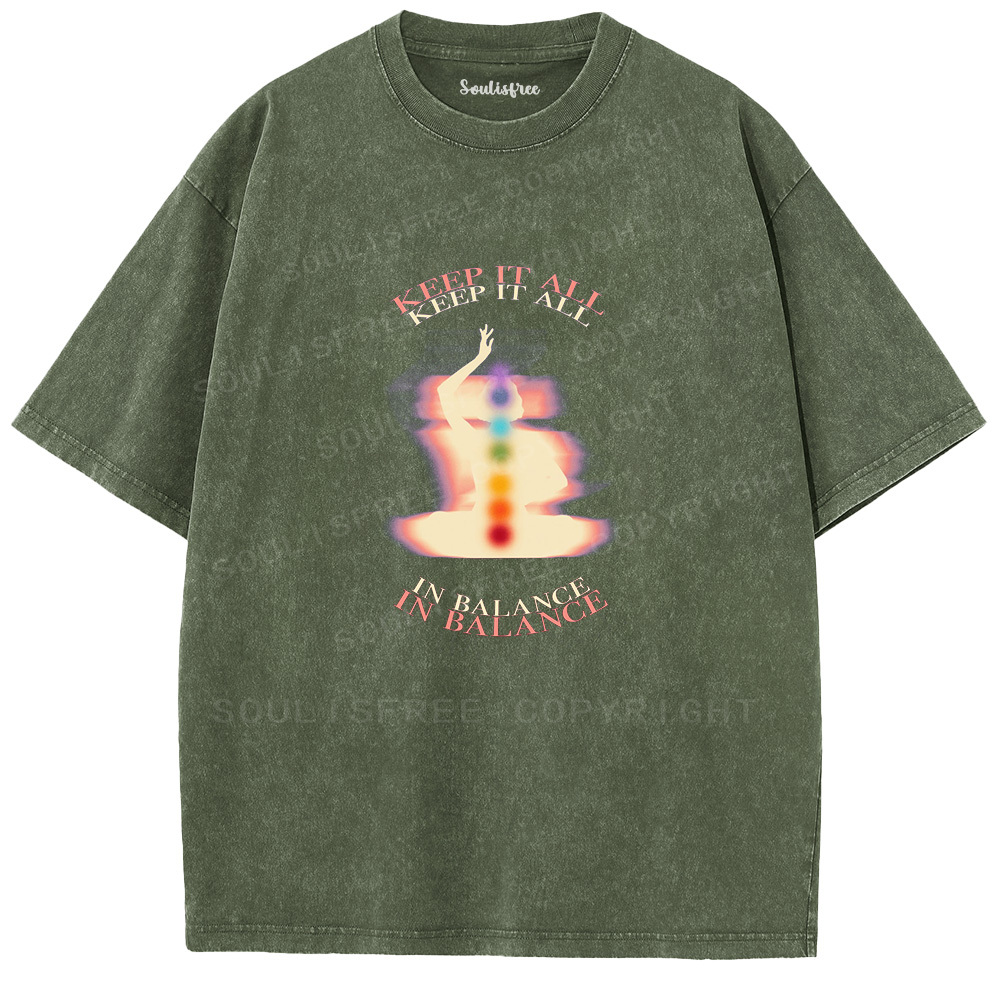 Soulisfree Seven Chakras Energy  Washed Tee