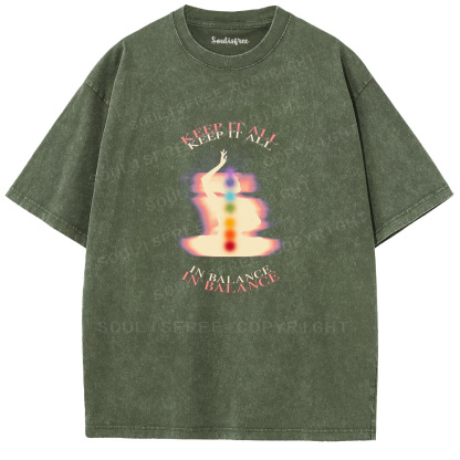 Soulisfree Seven Chakras Energy  Washed Tee