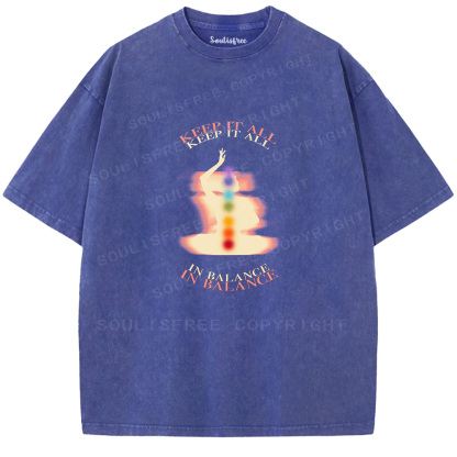 Soulisfree Seven Chakras Energy  Washed Tee