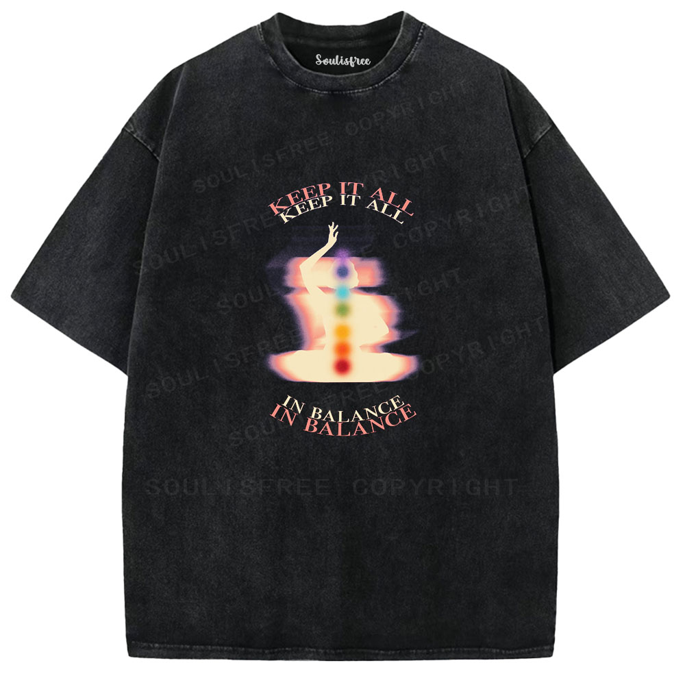 Soulisfree Seven Chakras Energy  Washed Tee