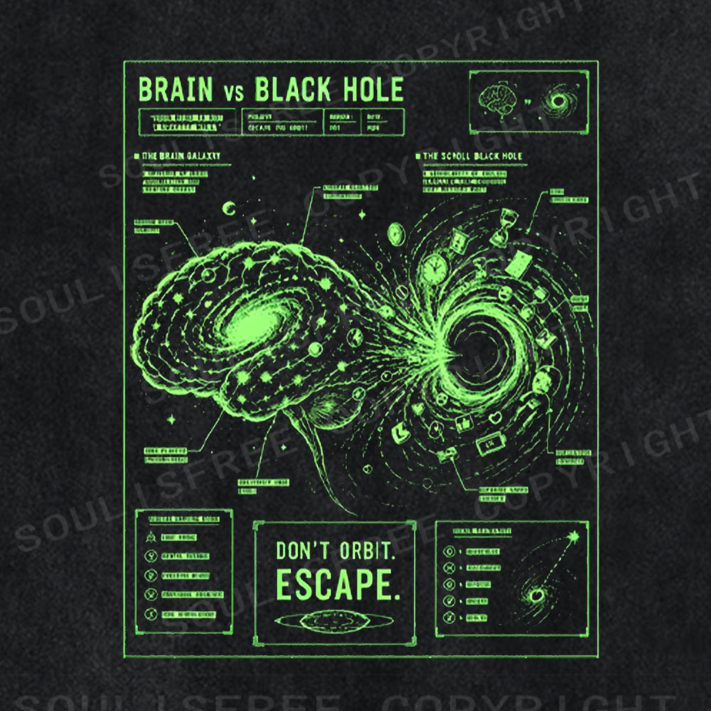 Soulisfree Neural Galaxy Black Washed Tee