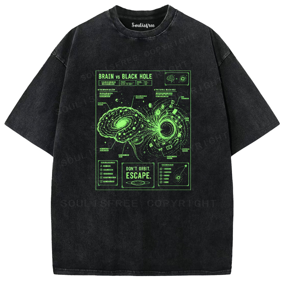 Soulisfree Neural Galaxy Black Washed Tee