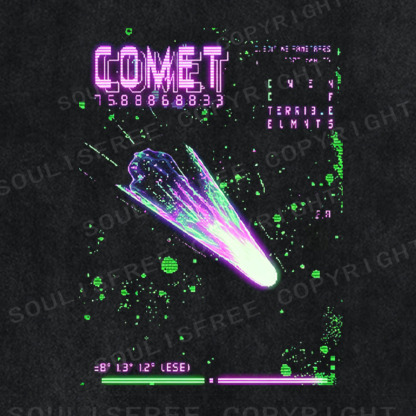 Soulisfree Glitch Art Comet Washed Tee
