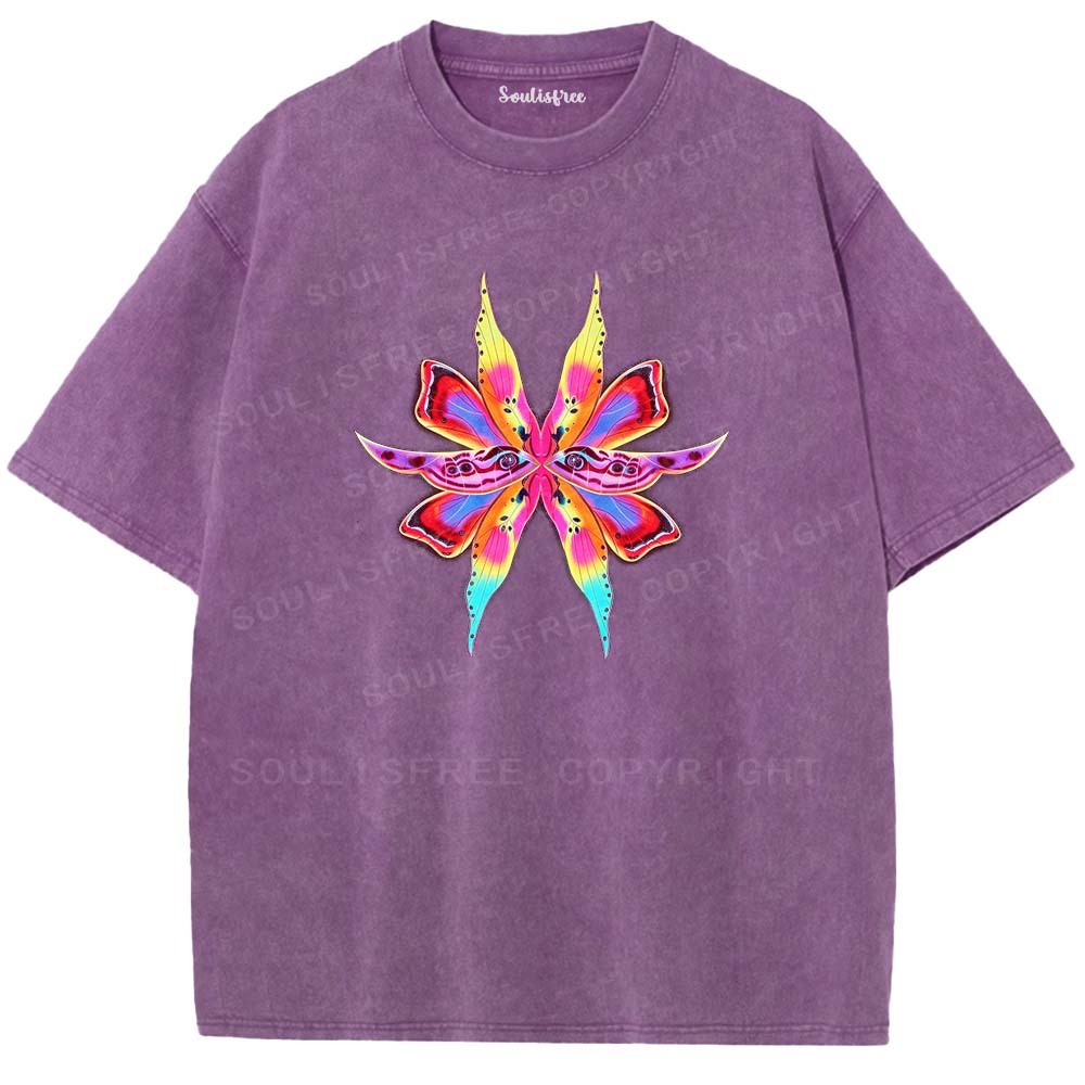 Soulisfree Psychedelic Eye Butterfly  Washed Tee