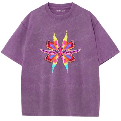 Soulisfree Psychedelic Eye Butterfly  Washed Tee