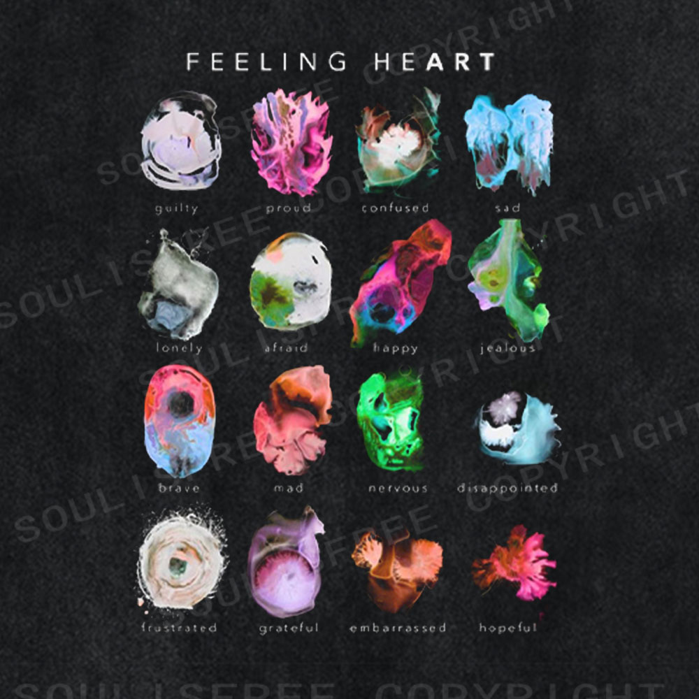 Soulisfree Feeling Heart Emotion Chart Washed Tee