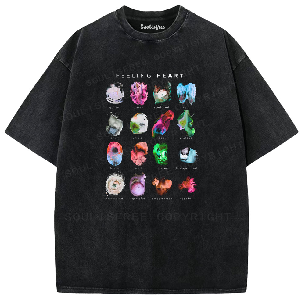 Soulisfree Feeling Heart Emotion Chart Washed Tee