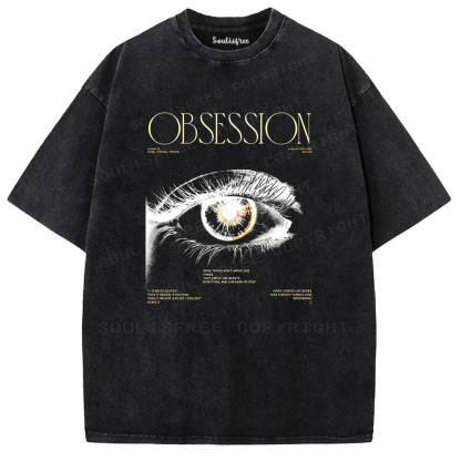 Soulisfree Obsession Eye Graphic Washed Tee