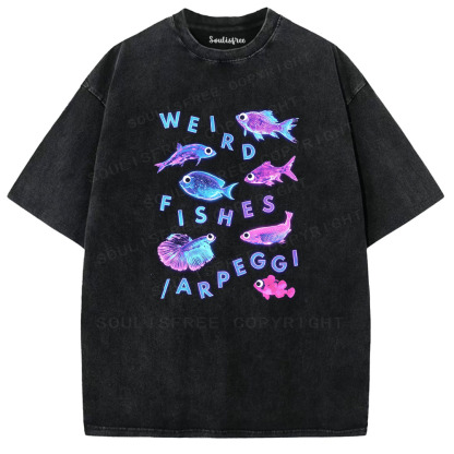 Soulisfree Weird Fishes Neon Graphic Washed Tee